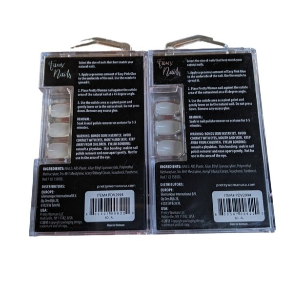 Pretty Woman Try Me Faux Nails Press On PDV2994 White / Watercolor 2 Pack Mani - Picture 2 of 5